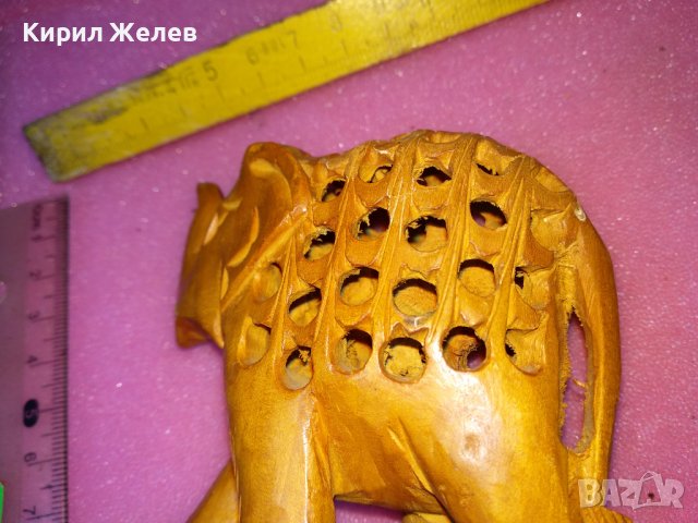 ДЪРВЕНО СЛОНЧЕ ФИНА ДЪРВОРЕЗБА МАЙСТОРСКА АЖУРНА РЪЧНА ИЗРАБОТКА ЧАЕНО ДЪРВО АЗИЯ 26567, снимка 6 - Статуетки - 44313910