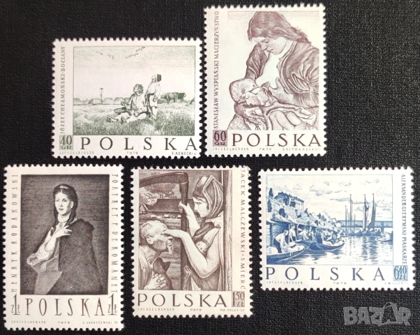 Полша, 1959 г. I лот - спорт, политика, гъби, самолети, изкуство, личности, космос, фолклор и др., снимка 5 - Филателия - 43610900