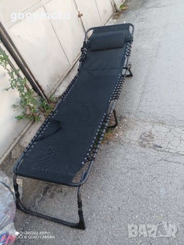 шезлонг сгъваем черен стол за плаж, черно легло , снимка 2 - Къмпинг мебели - 41620331