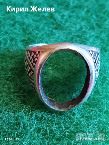 Ретро сребърен пръстен без основен камък орнаментиран майсторска изработка 53045, снимка 4 - Пръстени - 53072598