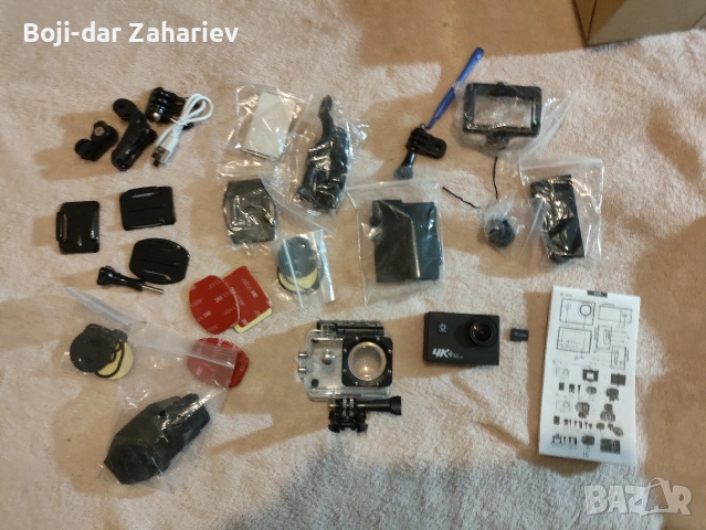 4K Екшън камера Ausek AT-Q1 с Wi-Fi + 32GB карта и Пълен комплект аксесоари, снимка 4 - Камери - 53851874
