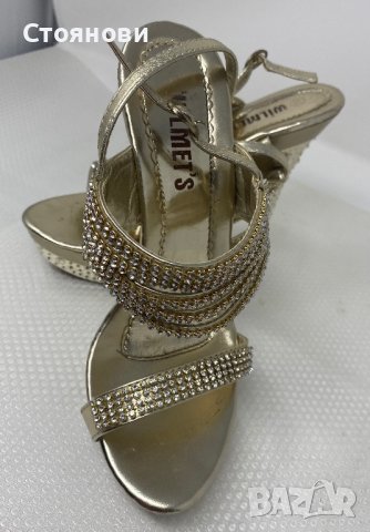 Летни Сандали с камъчета и висок ток , снимка 10 - Дамски обувки на ток - 41834768