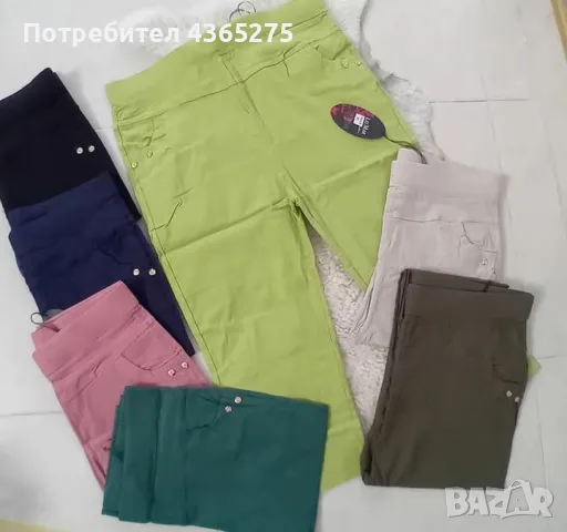 Нов модел много еластични панталони ПОД КОЛЯНОТО с джобове, висока талия ♥️S M L XL XXL 💕7 цвята, снимка 3 - Панталони - 50037040