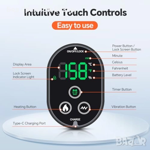 Нов Безжичен нагревателен масажор за глезен и стъпало с вибрации, снимка 8 - Масажори - 52503330