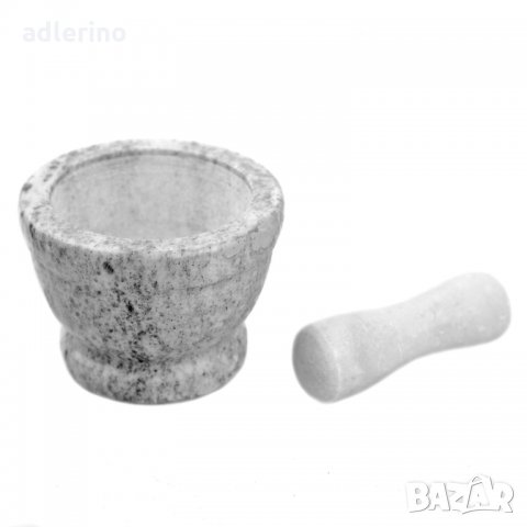 Гранитено хаванче XL, хаванче, кухненско хаванче с чукало, Д 14,5 см, светло сиво, снимка 3 - Аксесоари за кухня - 34391109