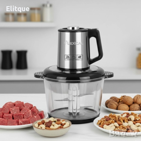 Електрически чопър Lexical LCH-1970 с неръждаем корпус и стъклена купа, снимка 5 - Чопъри и пасатори - 52889076