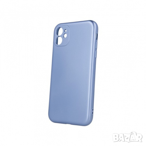 Силиконов калъф гръб кейс Silicone Metallic Cover - iPhone 11 (6.1), Светлосин, снимка 1
