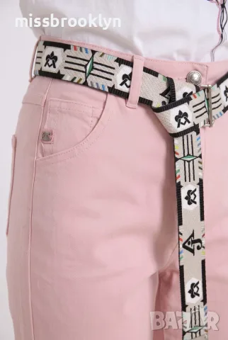 Панталон “Pink MomFit Adorati” – светло розов панталон с колан арт.8032, снимка 4 - Панталони - 55821239