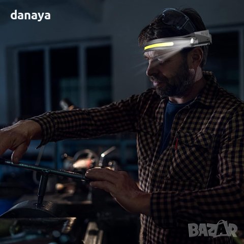 3766 Сензорен LED челник лента фенер за глава, снимка 4 - Къмпинг осветление - 41202167