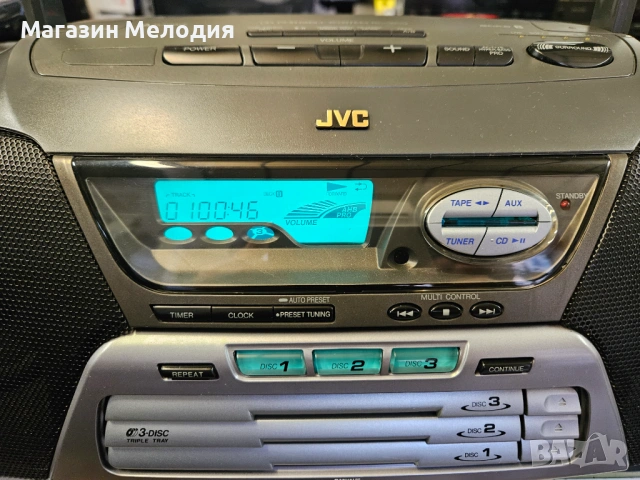 Радиокасетофон с 3-дисков CD чейнджър JVC RC-XC3BX с оригинално дистанционно и книжка., снимка 13 - Радиокасетофони, транзистори - 53455438
