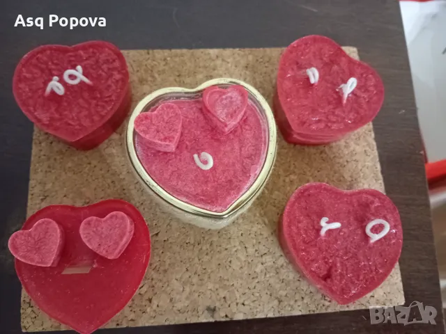 Ръчно правени ароматни свещи сърце , снимка 4 - Други - 48960823
