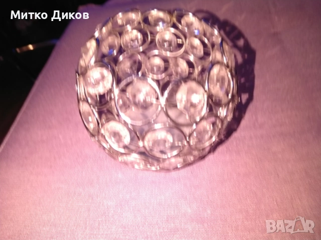 Свещник от кристали Н-90мм и фи 100мм и 65 мм, снимка 3 - Декорация за дома - 53113513