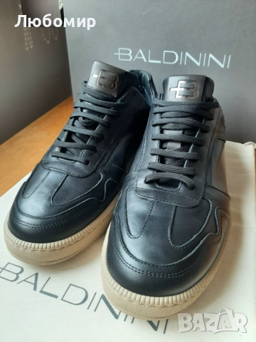 Мъжки кожени обувки Baldinini Sneakers in Black, снимка 3 - Ежедневни обувки - 52655350