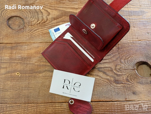 Ръчно изработен мъжки кожен портфейл , снимка 3 - Портфейли, портмонета - 53386911