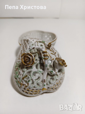 Кутия за бижута от ажурен унгарски порцелан Herend, снимка 4 - Други - 52655400