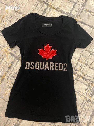 DSQUARED2 Тениска с камъни XS/S, снимка 6 - Тениски - 50450522