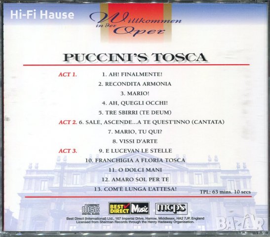 Puccinis Tosca -Oper, снимка 2 - CD дискове - 34585109