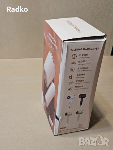 Професионален сгъваем сешоар – компактен, тих, силен въздух, снимка 7 - Други стоки за дома - 53764137