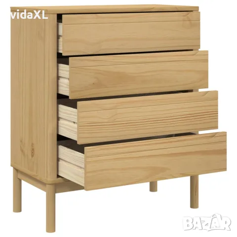 vidaXL Скрин FLORO, восъчнокафяв, бор масив, снимка 8 - Скринове - 56147410