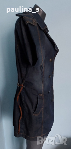 Марков дънков тренч / манто / голям размер "Esprit" , снимка 7 - Палта, манта - 44773641