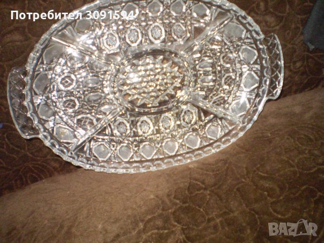 Стара кристална купа Поднос за сервиране на ордйовар, снимка 4 - Други ценни предмети - 41566825