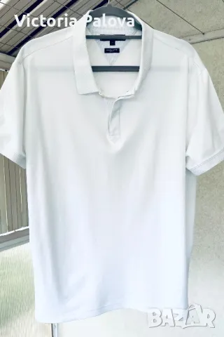 Бяла блуза/тениска поло яка TOMMY HILFIGER органик памук, снимка 12 - Тениски - 49875374