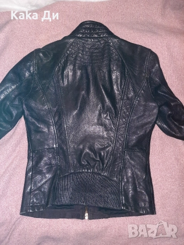 кожено яке BERSHKA естествена кожа, снимка 5 - Якета - 52850096