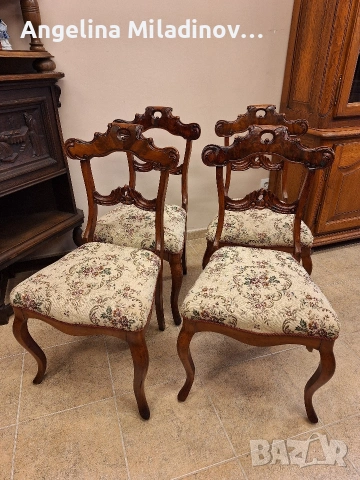 Антични Викториански столове к - т 4 броя, снимка 3 - Столове - 53773097