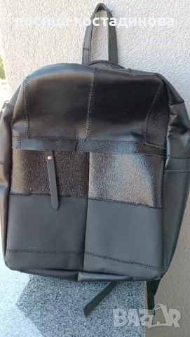 Дамска черна раница естествена кожа Nickels