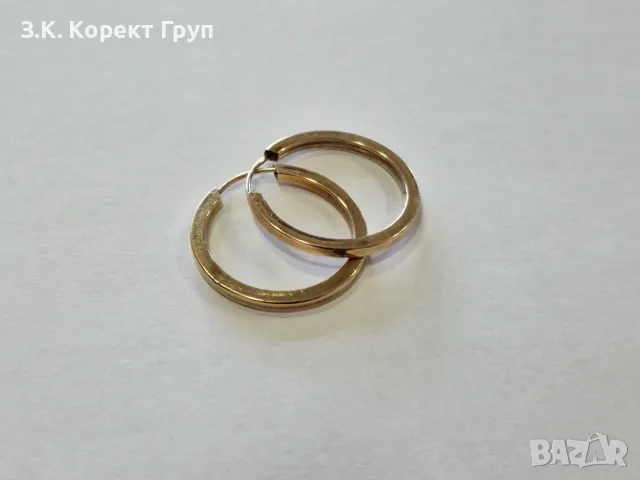 Дамски златни обеци 14К 585 / 0,58 гр., снимка 2 - Обеци - 56158885