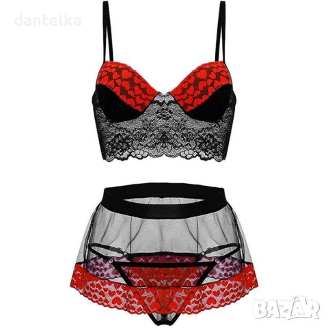 Секси бельо. Еротичен секси сет. Еротичнен костюм от 3 части. Еротично бельо, снимка 3 - Бельо - 41646265