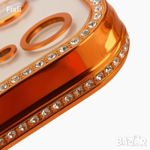 MagSafe калъф за iPhone 17 Pro Max – оранжев с кристали, снимка 4 - Калъфи, кейсове - 52097677
