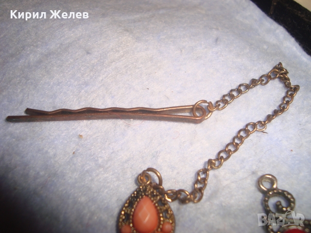 2 СТАРИ ЗЛАТИСТИ ВИНТИДЖ КРАСИВИ БИЖУТА ФИЛИГРАНЕН СТИЛ 26199, снимка 3 - Други - 36064038