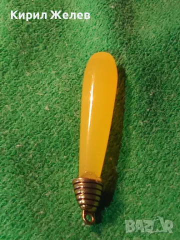 СТАРА АРТ НУВО СТИЛ ВИСУЛКА МЕДАЛЬОН БРОНЗ и ТОПАЗ ЮВЕЛИРНО РЪЧНО ШЛИФОВАН 60331, снимка 7 - Антикварни и старинни предмети - 35596737