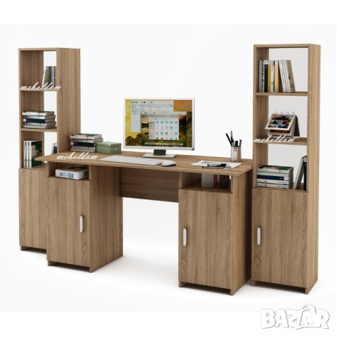 Бюро 143см. с 2 врати и 2 етажерки с плавни врати(код-0915), снимка 3 - Бюра - 41079732