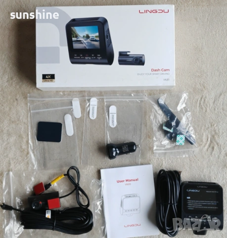 Dash Cam 4+1КADAS 2.4“ IPS WiFi 64GB Voice Parking Night WDR GPS 170°, снимка 2 - Аксесоари и консумативи - 53623803