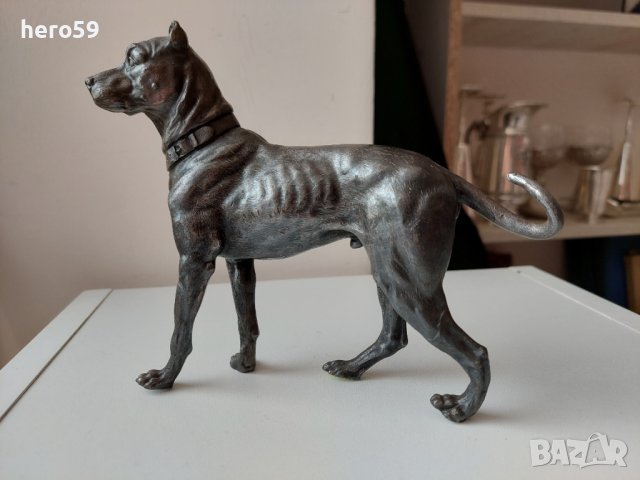 WMF-Посребрена фигура на куче 1910-1925 год., снимка 2 - Антикварни и старинни предмети - 41611128
