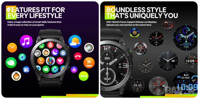 Смарт часовник Zeblaze Ares 3 Pro, AMOLED, 1.43'', Разговори,Водоустойчив ,Черен, снимка 10 - Мъжки - 47920731