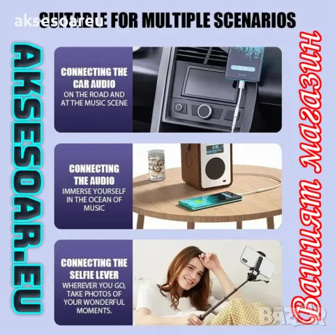 Преходник от USB Тип C към 3,5 мм AUX жак, адаптер за слушалки Usb-C към 3 5 мм жак HiFi аудио стере, снимка 15 - USB кабели - 47632580