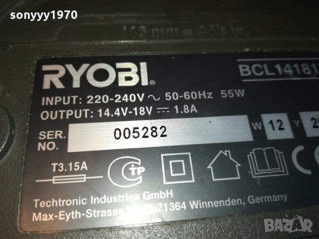 RYOBI BCL-14181H CHARGER GERMANY 2609212025, снимка 15 - Винтоверти - 34261404