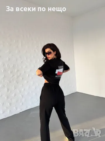 Tommy Hilfiger Дамски Спортен Комплект С Бродирано Лого Тениска И Долнище - 2 Цвята Код A508, снимка 4 - Спортни екипи - 50104509