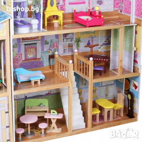 Детска дървена къща ГОЛЯМА ИГРАЧКА с мебели 100% реалистична произведена в Германия, снимка 7 - Образователни игри - 50952070
