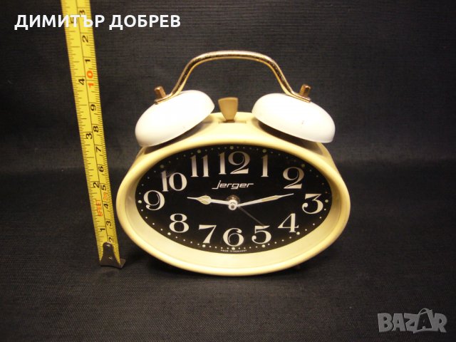 СТАР РЕТРО НАСТОЛЕН МЕХАНИЧЕН ЧАСОВНИК БУДИЛНИК JERGER GERMANY, снимка 6 - Антикварни и старинни предмети - 36013886