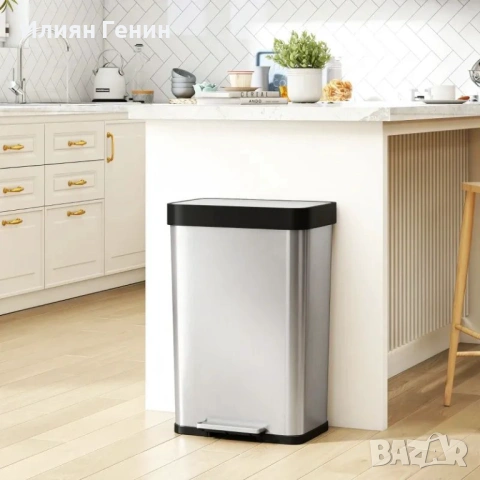 Кош за боклук HOMCOM 60 литра с педал, снимка 3 - Други - 53716727