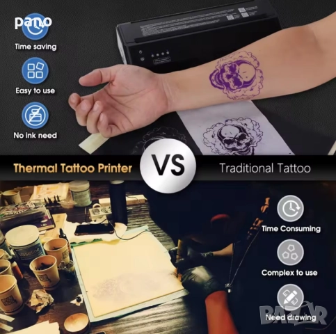 Tattoo printer/ термален тату принтер, за шаблони, татуировки/татуси, снимка 3 - Друго оборудване - 52418348