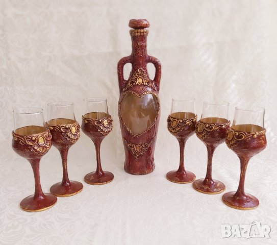  Подаръчни комплекти  за вино /ракия/, снимка 6 - Декорация за дома - 19274800