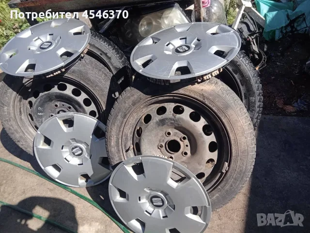 Гуми с джанти и тасове 4 броя 50-евро  за Волксваген Шаран 1.9 tdi 116к.с 2002г