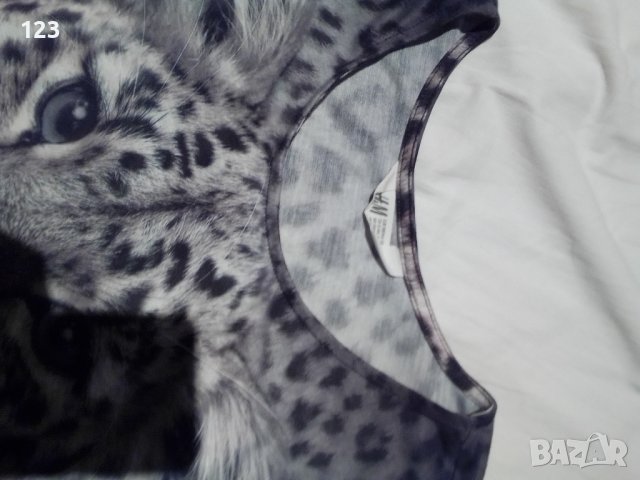Интересна блуза в спортно-елегантен комплект със сив леопард, снимка 7 - Тениски - 42158059
