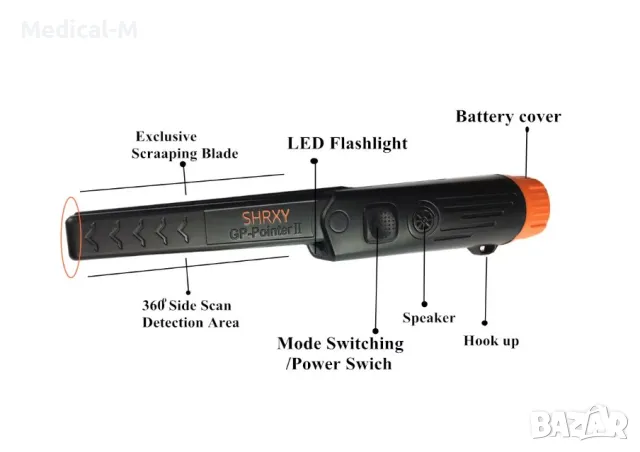 Водоустойчив метал детектор Пинпойнтер GP-Pointer Златотърсач, снимка 2 - Други инструменти - 49544520