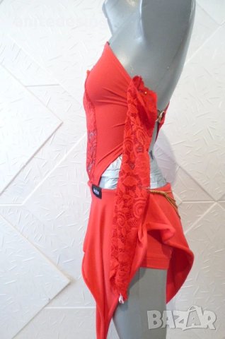 Червена детска рокля за спортни танци с дантела, снимка 8 - Детски рокли и поли - 51296133